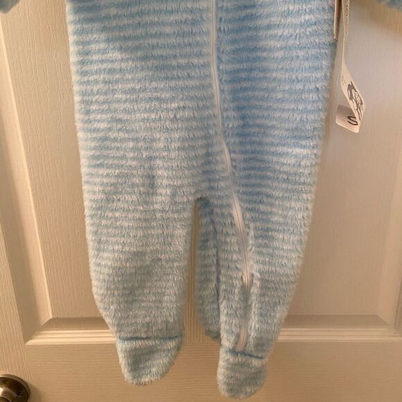 Vintage Bundles by Sterncraft Hooded Pram Suit Blue Striped USA Size Medium NWT - Picture 4 of 10